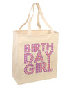 Birthday Girl - Pink and Purple Dots Large Grocery Tote Bag by TooLoud-Grocery Tote-TooLoud-Natural-Large-Davson Sales