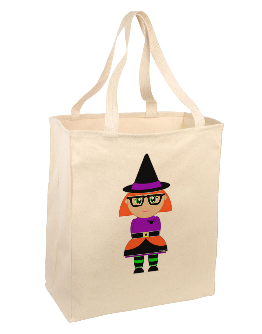 Cute Witch Halloween Large Grocery Tote Bag-Grocery Tote-TooLoud-Natural-Large-Davson Sales