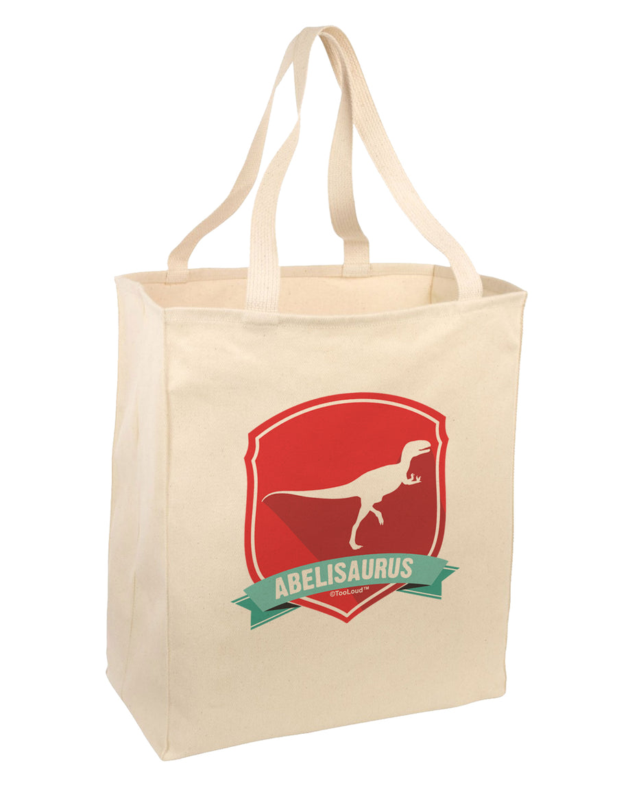 Jurassic Abelisaurus Dinosaur Design Large Grocery Tote Bag by TooLoud-Grocery Tote-TooLoud-Natural-Large-Davson Sales