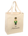 Nutcracker - Green Gold Black Text Large Grocery Tote Bag-Grocery Tote-TooLoud-Natural-Large-Davson Sales