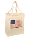 Veterans Scripted Flag Large Grocery Tote Bag-Grocery Tote-TooLoud-Natural-Large-Davson Sales