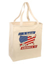 I Love America Large Grocery Tote Bag-Grocery Tote-TooLoud-Natural-Large-Davson Sales