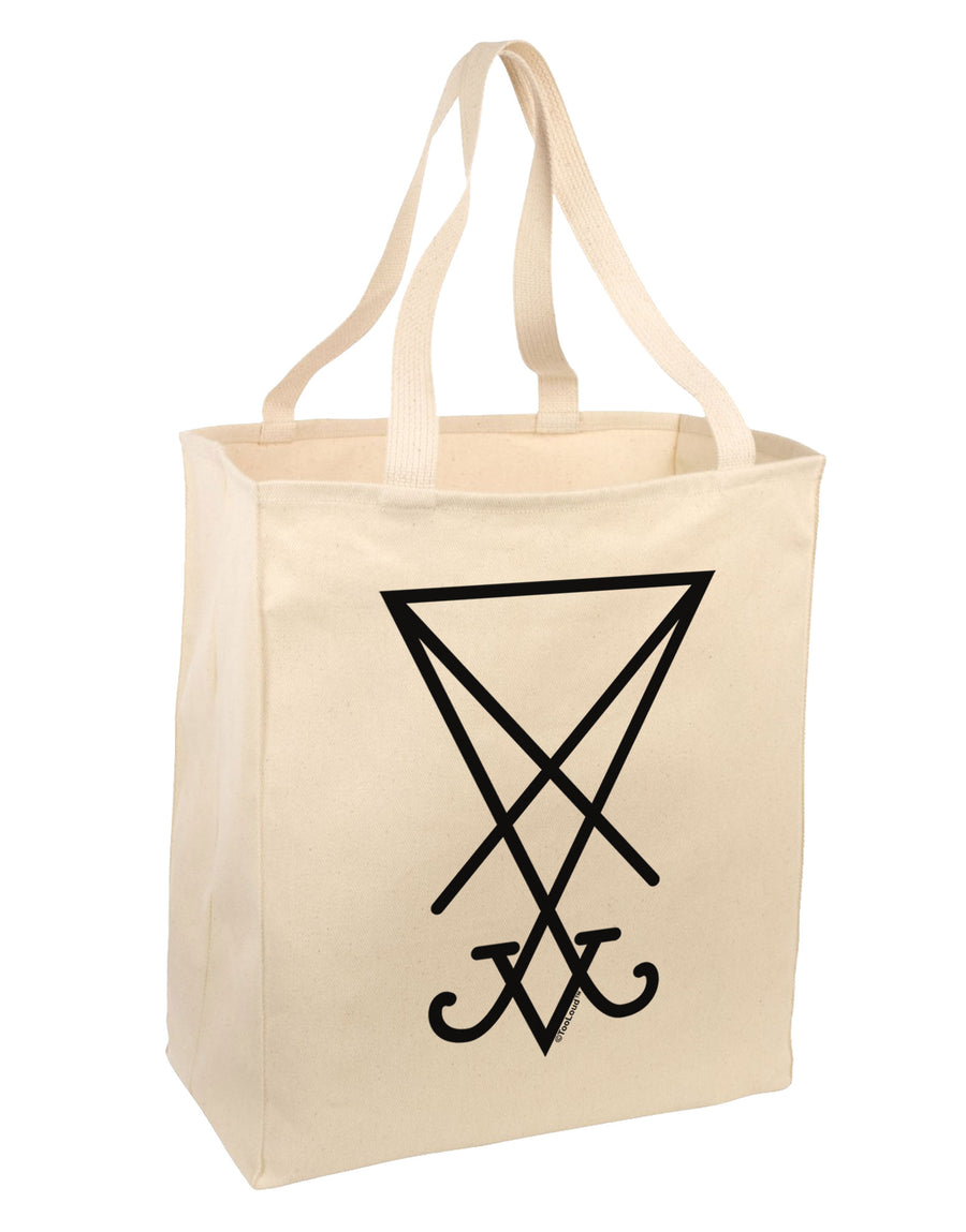 Sigil of Lucifer - Seal of Satan Large Grocery Tote Bag-Grocery Tote-TooLoud-Natural-Large-Davson Sales