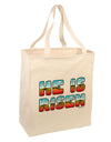 He Is Risen - Easter - Sunrise Letters Large Grocery Tote Bag by TooLoud-Grocery Tote-TooLoud-Natural-Large-Davson Sales