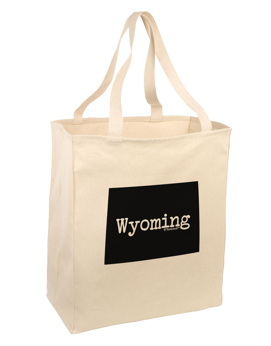 Wyoming - United States Shape Large Grocery Tote Bag-Grocery Tote-TooLoud-Natural-Large-Davson Sales