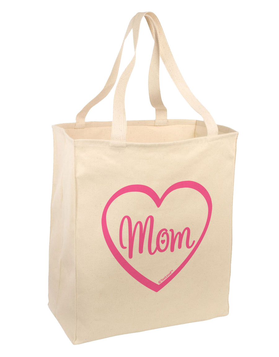 Mom Heart Design - Pink Large Grocery Tote Bag by TooLoud-Grocery Tote-TooLoud-Natural-Large-Davson Sales