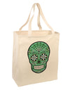 Version 5 Green Day of the Dead Calavera Large Grocery Tote Bag-Grocery Tote-TooLoud-Natural-Large-Davson Sales