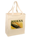 Iguana Watercolor Text Large Grocery Tote Bag-Grocery Tote-TooLoud-Natural-Large-Davson Sales