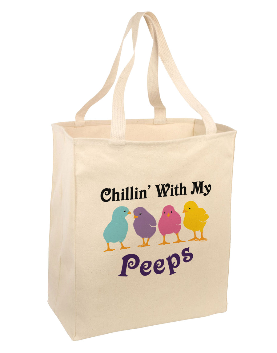 Chillin With My Peeps Large Grocery Tote Bag-Grocery Tote-TooLoud-Natural-Large-Davson Sales