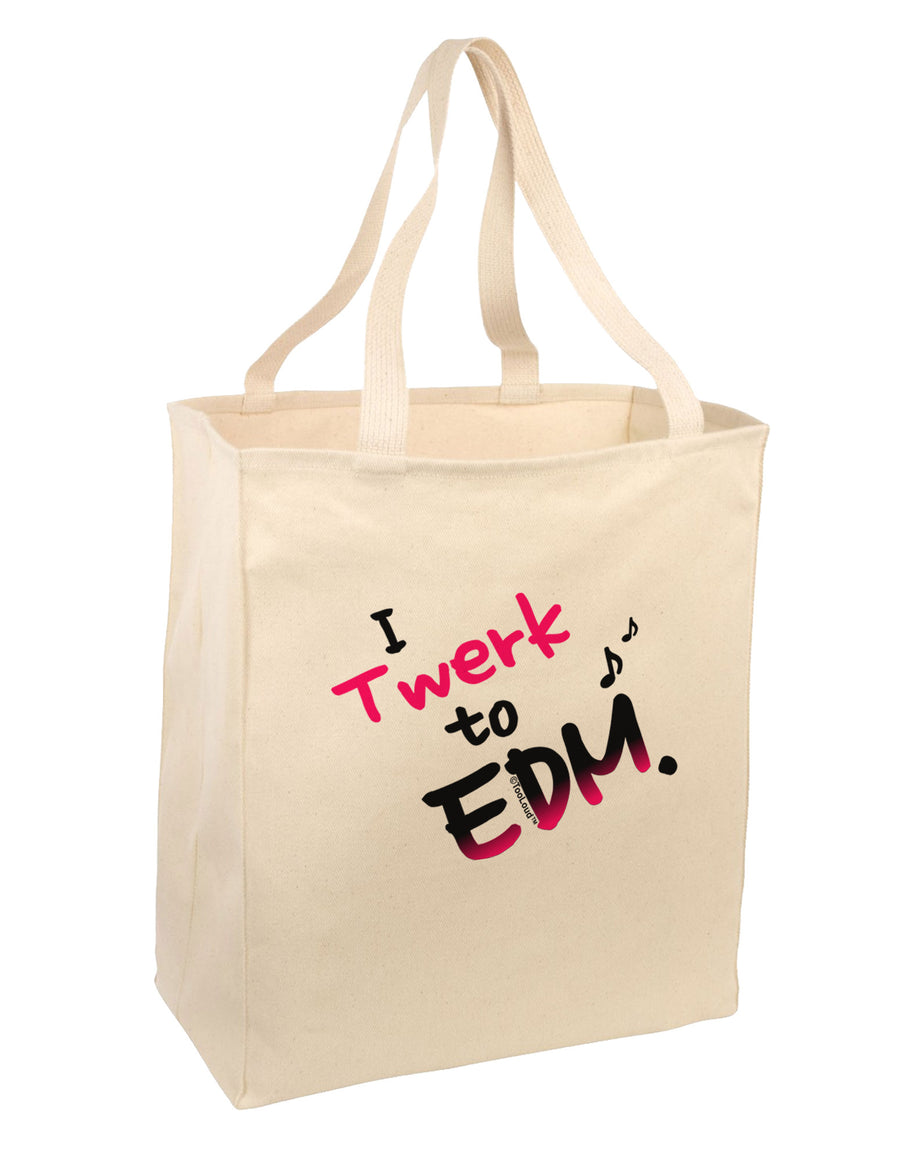 Twerk To EDM Pink Large Grocery Tote Bag-Grocery Tote-TooLoud-Natural-Large-Davson Sales