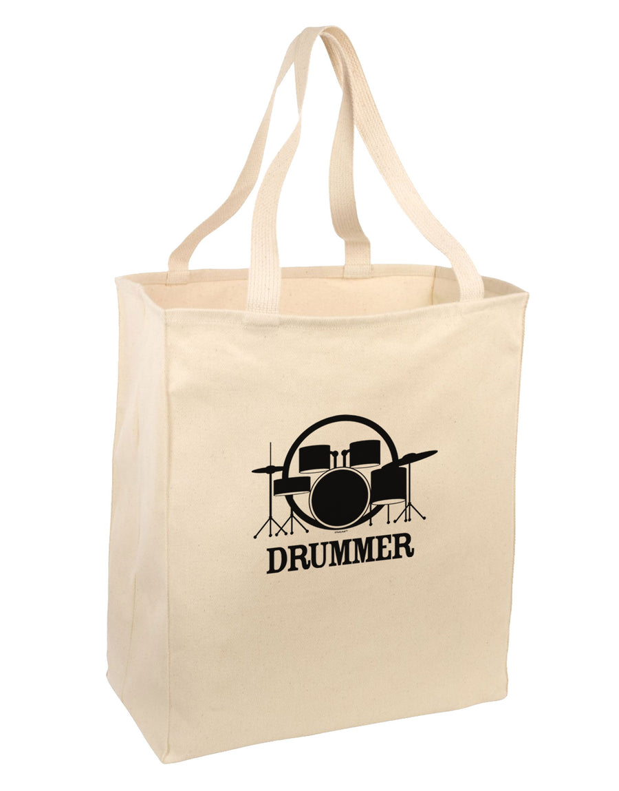 Drummer Large Grocery Tote Bag-Grocery Tote-TooLoud-Natural-Large-Davson Sales