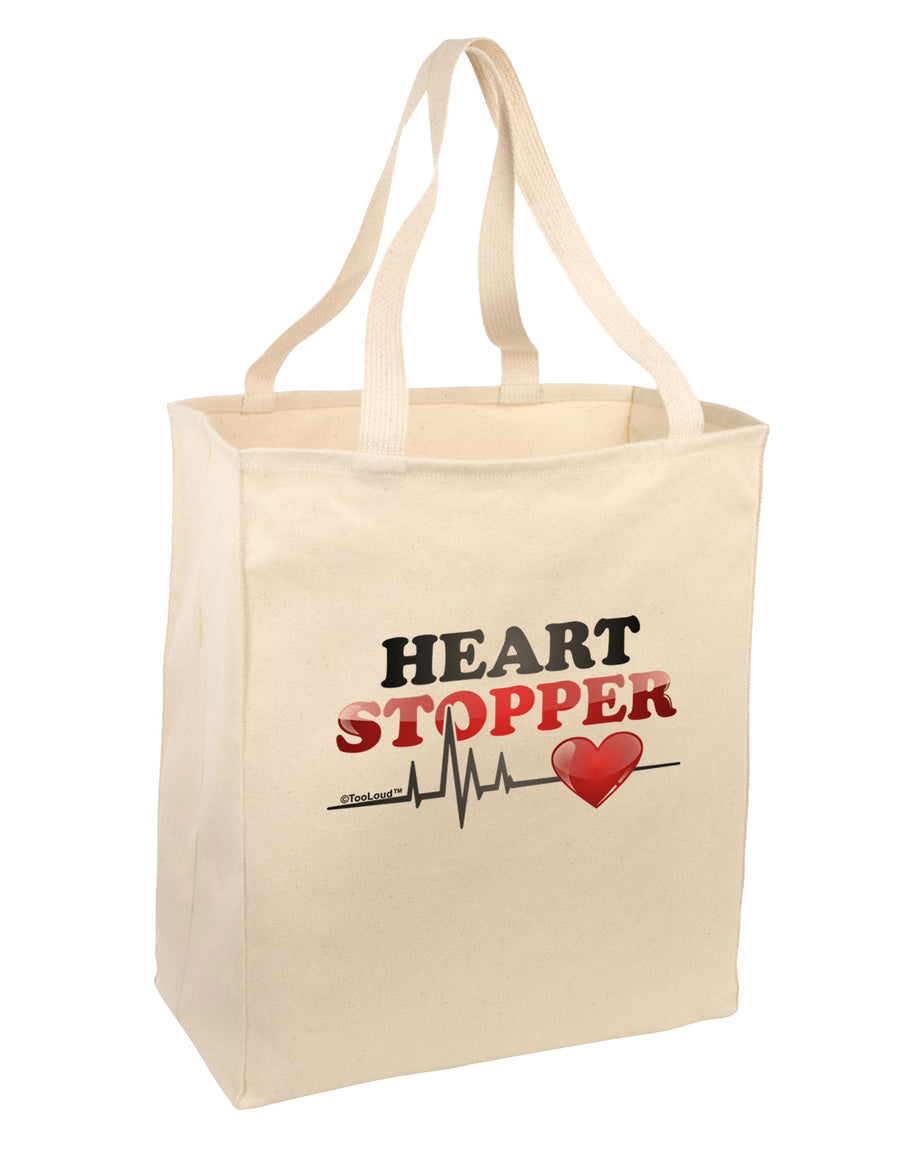 Heart Stopper Large Grocery Tote Bag-Grocery Tote-TooLoud-Natural-Large-Davson Sales