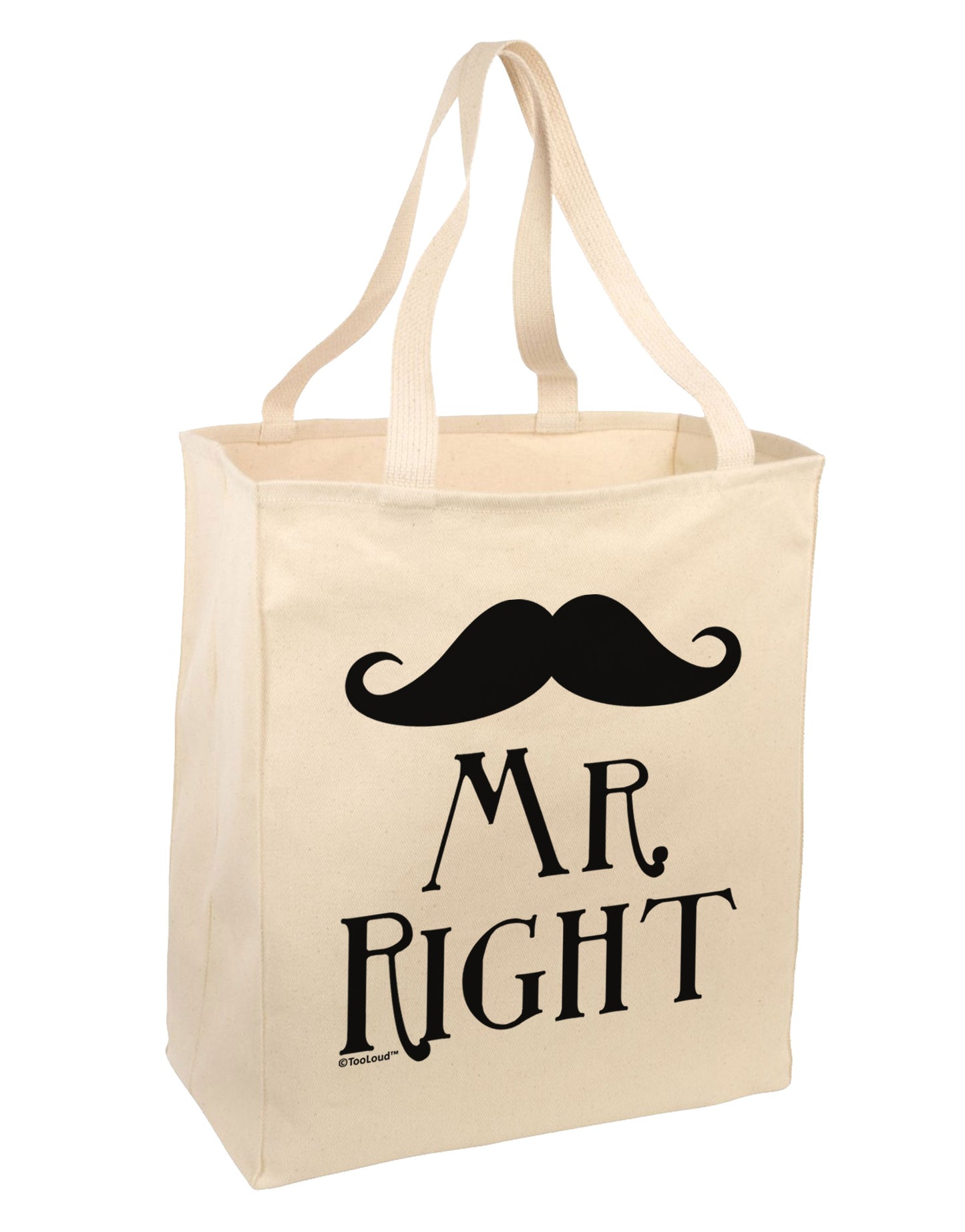 Mr Right Large Grocery Tote Bag-Grocery Tote-TooLoud-Natural-Large-Davson Sales