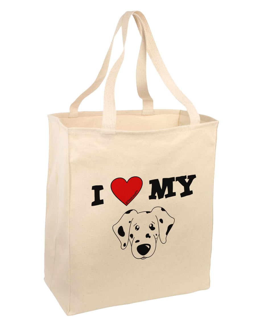 I Heart My - Cute Dalmatian Dog Large Grocery Tote Bag by TooLoud-Grocery Tote-TooLoud-Natural-Large-Davson Sales