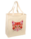 Geometric Kitty Red Large Grocery Tote Bag-Natural-Grocery Tote-TooLoud-Natural-Large-Davson Sales