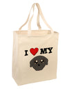 I Heart My - Cute Pug Dog - Black Large Grocery Tote Bag by TooLoud-Grocery Tote-TooLoud-Natural-Large-Davson Sales
