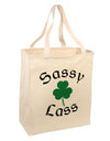 Sassy Lass St Patricks Day Large Grocery Tote Bag-Grocery Tote-TooLoud-Natural-Large-Davson Sales