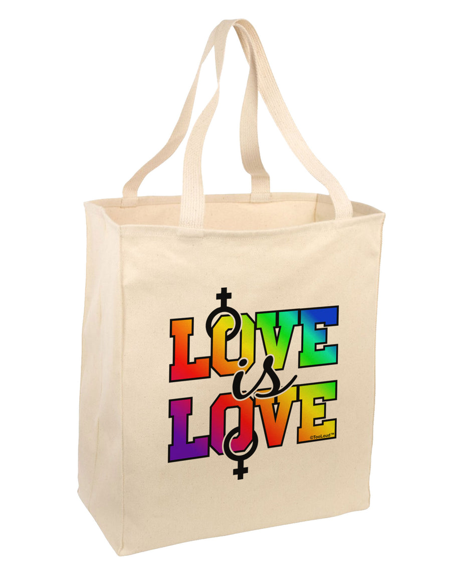 Love Is Love Lesbian Pride Large Grocery Tote Bag-Grocery Tote-TooLoud-Natural-Large-Davson Sales