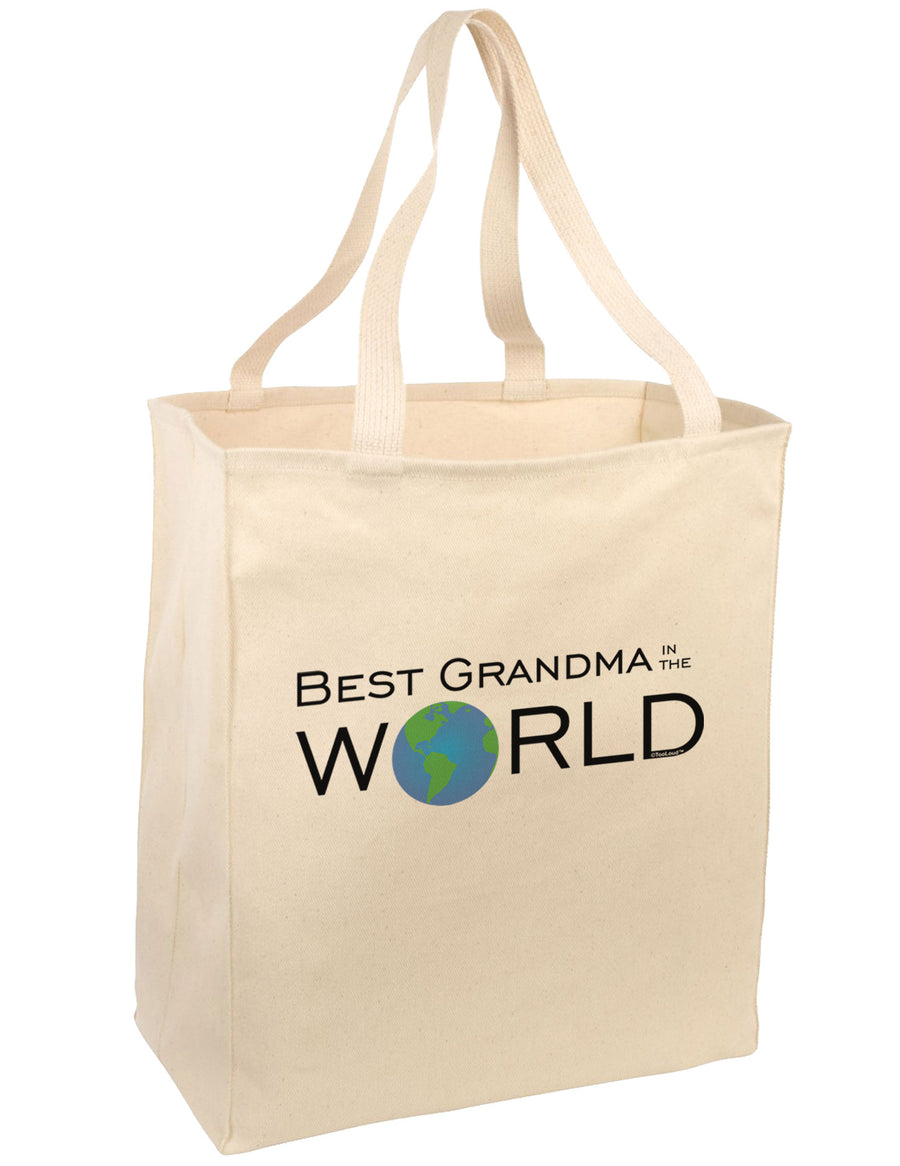 Best Grandma in the World Large Grocery Tote Bag-Grocery Tote-TooLoud-Natural-Large-Davson Sales