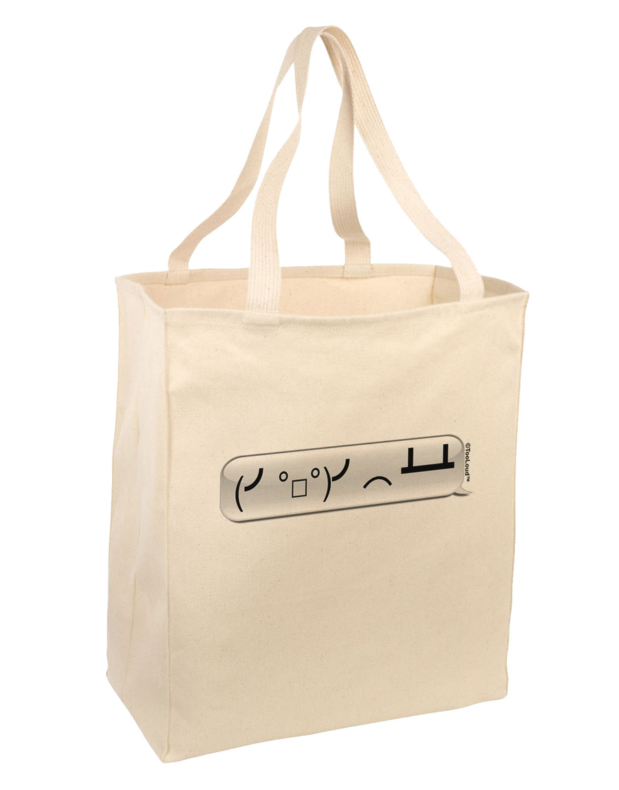 Table Flip Text Bubble Large Grocery Tote Bag-Grocery Tote-TooLoud-Natural-Large-Davson Sales