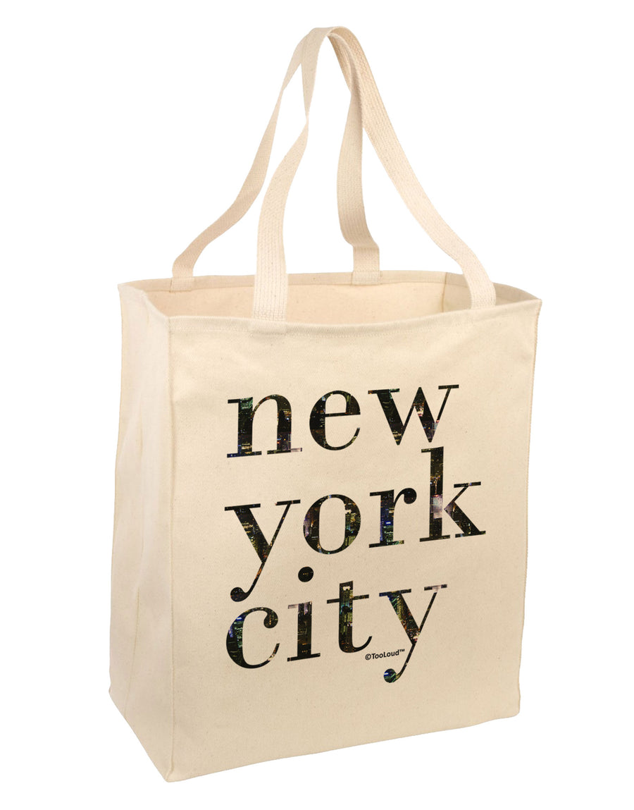 New York City - City Lights Large Grocery Tote Bag by TooLoud-Grocery Tote-TooLoud-Natural-Large-Davson Sales