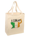 I Like Irish Cat Silhouette Large Grocery Tote Bag by TooLoud-Grocery Tote-TooLoud-Natural-Large-Davson Sales