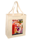 TooLoud WerePom - Werewolf Pomeranian Large Grocery Tote Bag-Natural-Grocery Tote-TooLoud-Natural-Large-Davson Sales