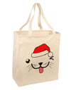 Kyu-T Face Puppino Santa Boy Dog Large Grocery Tote Bag-Grocery Tote-TooLoud-Natural-Large-Davson Sales