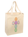 Easter Egg Cross Faux Applique Large Grocery Tote Bag-Grocery Tote-TooLoud-Natural-Large-Davson Sales