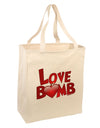 Love Bomb Text Large Grocery Tote Bag-Grocery Tote-TooLoud-Natural-Large-Davson Sales