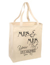 Personalized Mrs and Mrs Lesbian Wedding - Name- Established -Date- Design Large Grocery Tote Bag-Grocery Tote-TooLoud-Natural-Large-Davson Sales