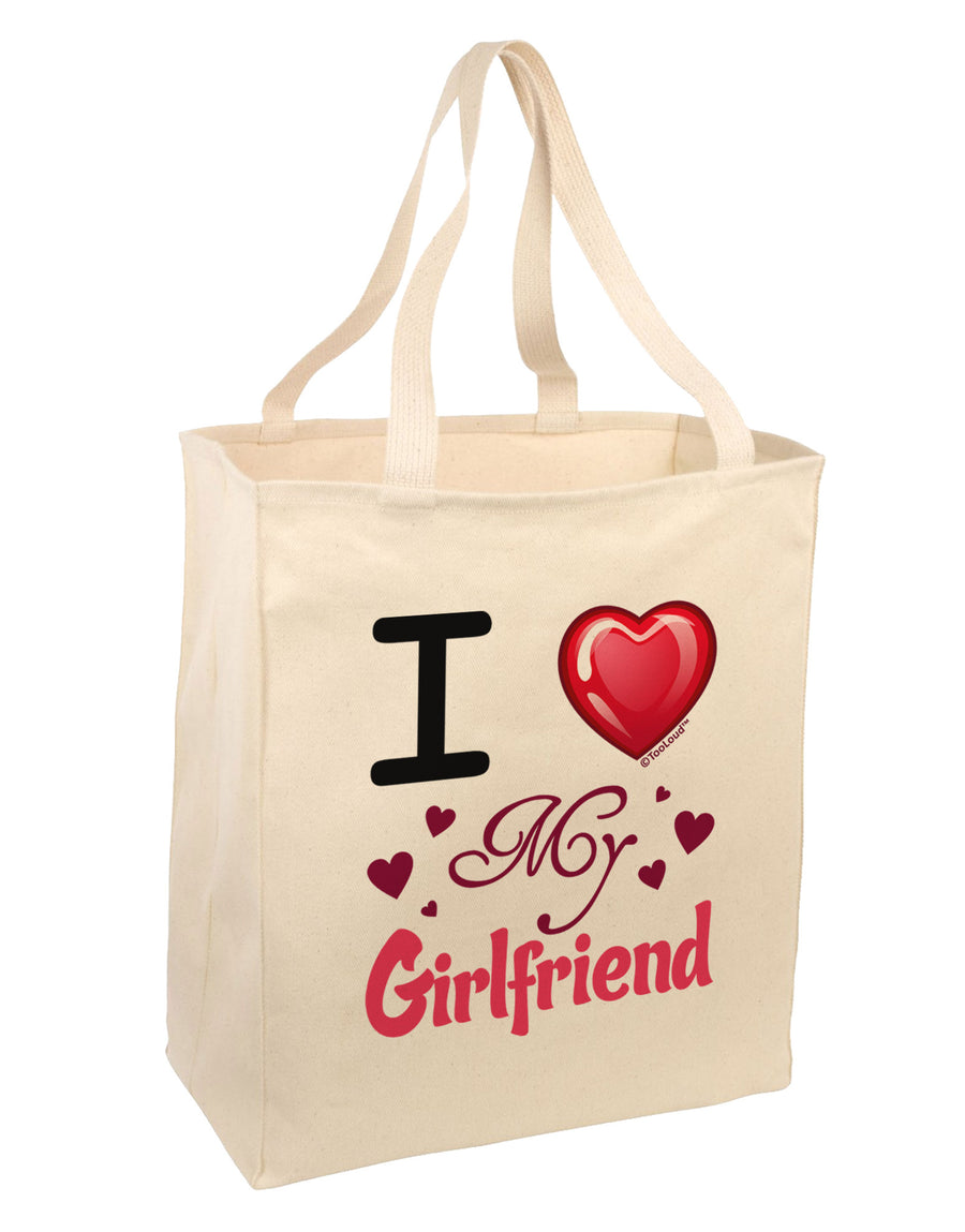 I Love Heart My Girlfriend Large Grocery Tote Bag-Grocery Tote-TooLoud-Natural-Large-Davson Sales