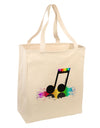 Paint Music Note Large Grocery Tote Bag-Grocery Tote-TooLoud-Natural-Large-Davson Sales