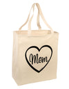 Mom Heart Design Large Grocery Tote Bag by TooLoud