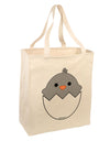 Cute Hatching Chick - Gray Large Grocery Tote Bag by TooLoud-Grocery Tote-TooLoud-Natural-Large-Davson Sales