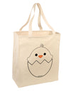 Cute Hatching Chick - White Large Grocery Tote Bag by TooLoud-Grocery Tote-TooLoud-Natural-Large-Davson Sales