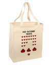 Pixel Heart Invaders Design Large Grocery Tote Bag-Grocery Tote-TooLoud-Natural-Large-Davson Sales