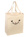 Kyu-T Face - Kattia the kitty cat Large Grocery Tote Bag-Grocery Tote-TooLoud-Natural-Large-Davson Sales