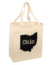 Ohio - United States Shape Large Grocery Tote Bag by TooLoud-Grocery Tote-TooLoud-Natural-Large-Davson Sales