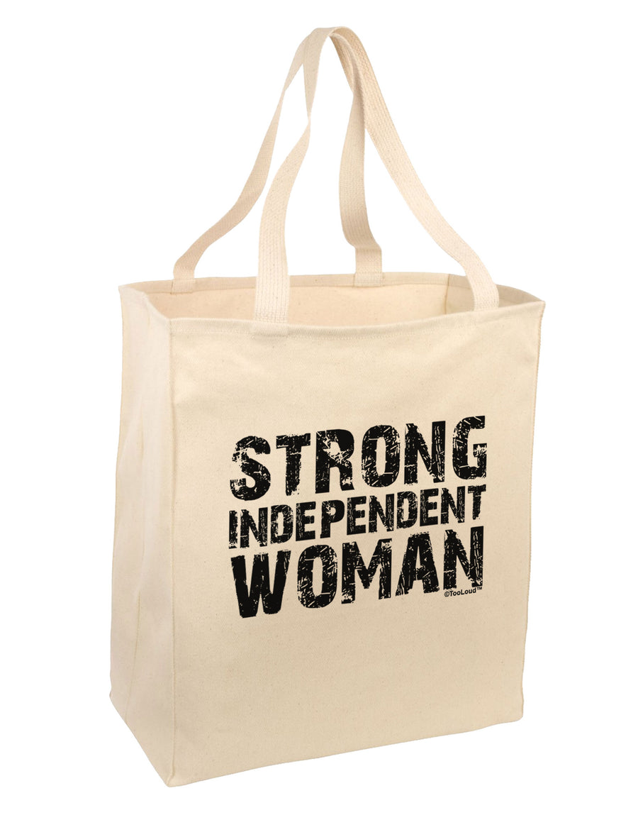 Strong Independent Woman Large Grocery Tote Bag-Grocery Tote-TooLoud-Natural-Large-Davson Sales