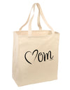 Mom with Brushed Heart Design Large Grocery Tote Bag by TooLoud-Grocery Tote-TooLoud-Natural-Large-Davson Sales