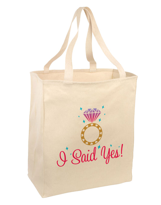 I Said Yes - Diamond Ring - Color Large Grocery Tote Bag-Grocery Tote-TooLoud-Natural-Large-Davson Sales