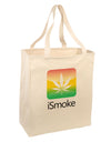 iSmoke Logo - Marijuana Leaf Large Grocery Tote Bag-Grocery Tote-TooLoud-Natural-Large-Davson Sales