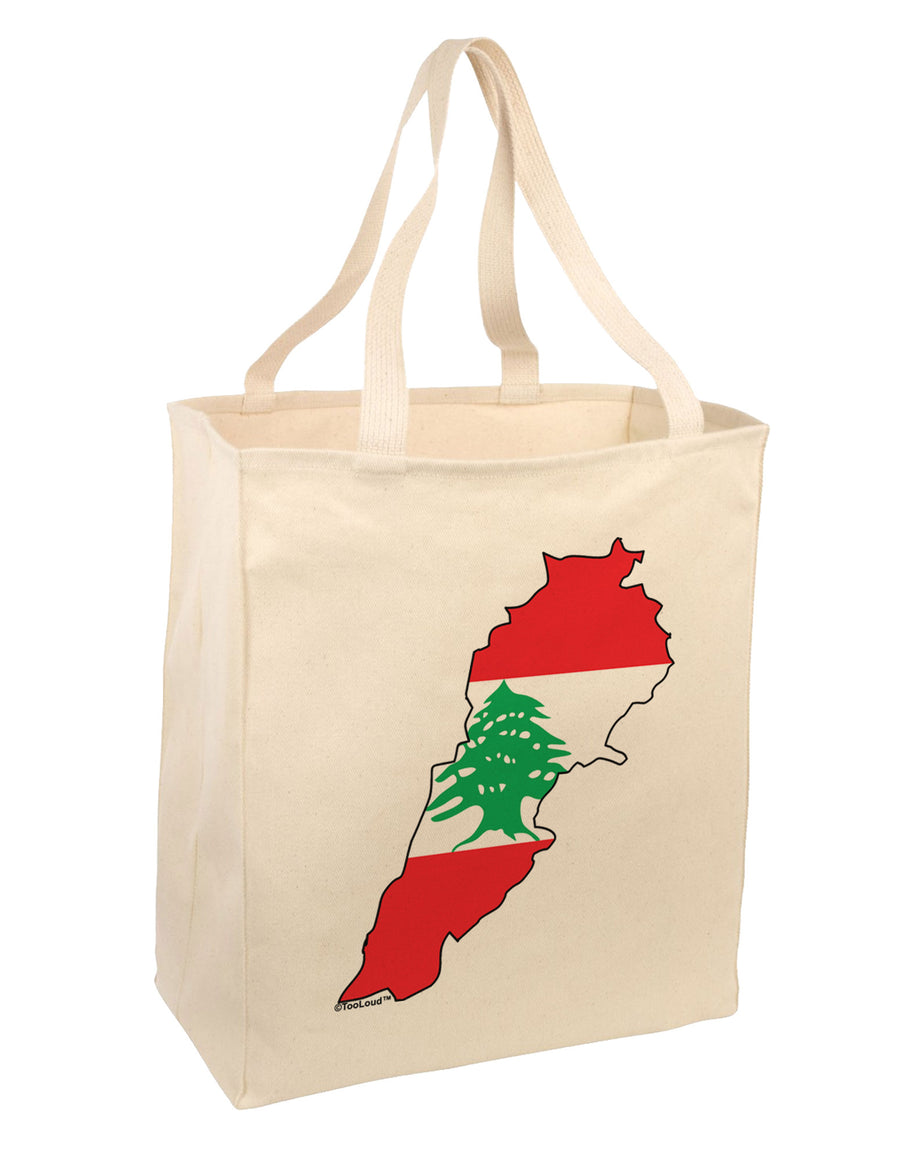 Lebanon Flag Silhouette Large Grocery Tote Bag-Grocery Tote-TooLoud-Natural-Large-Davson Sales