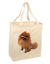 Pomeranian Sitting All Cute-Like Large Grocery Tote Bag-Grocery Tote-TooLoud-Natural-Large-Davson Sales