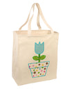 Easter Tulip Design - Blue Large Grocery Tote Bag by TooLoud-Grocery Tote-TooLoud-Natural-Large-Davson Sales