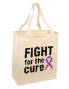 Fight for the Cure - Purple Ribbon Epilepsy Large Grocery Tote Bag-Grocery Tote-TooLoud-Natural-Large-Davson Sales