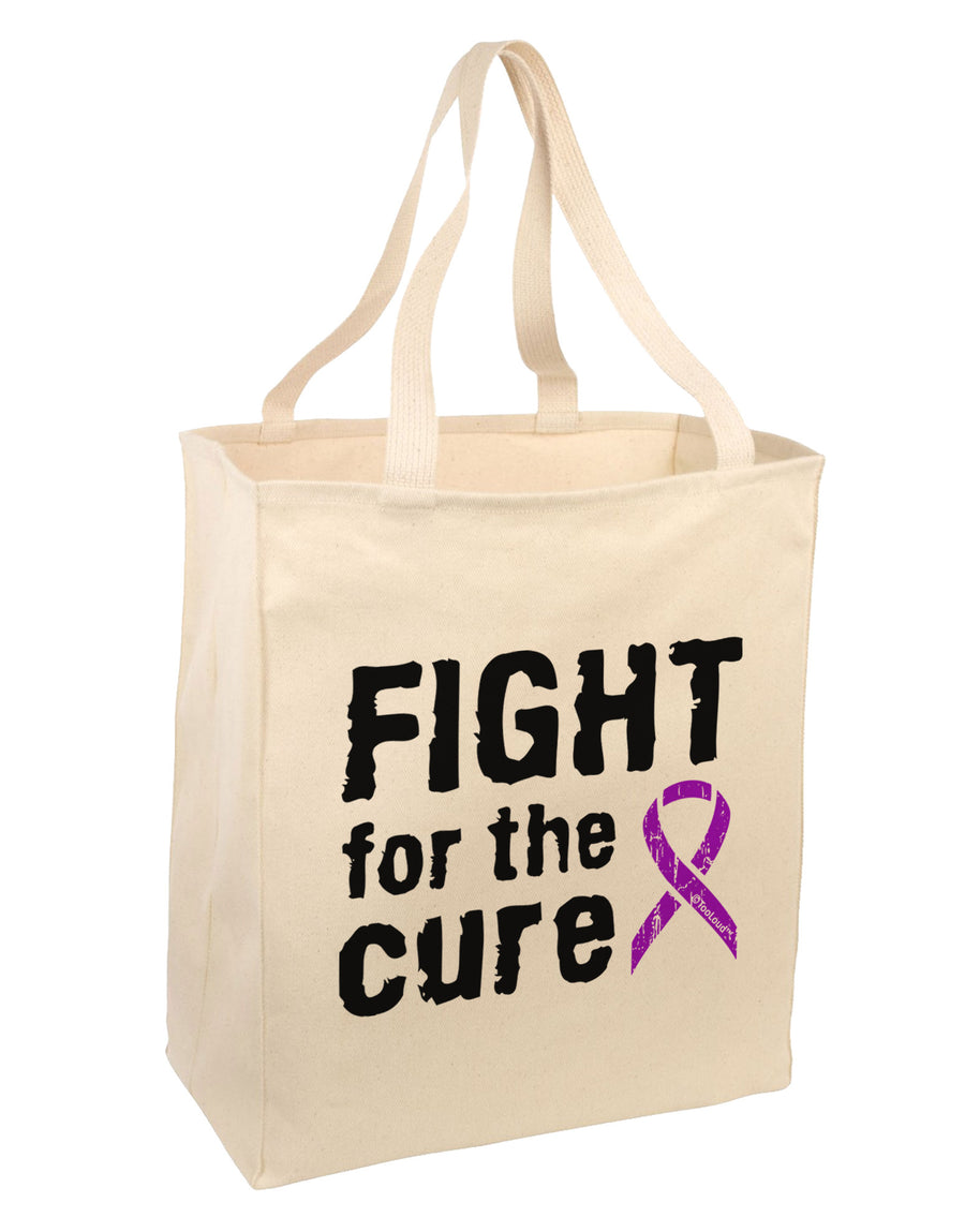 Fight for the Cure - Purple Ribbon Epilepsy Large Grocery Tote Bag-Grocery Tote-TooLoud-Natural-Large-Davson Sales