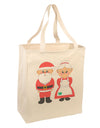 Cute Mr and Mrs Santa Claus Couple Christmas Large Grocery Tote Bag-Grocery Tote-TooLoud-Natural-Large-Davson Sales