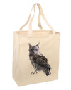 Lucky Cat Owl Large Grocery Tote Bag-Natural-Grocery Tote-TooLoud-Natural-Large-Davson Sales